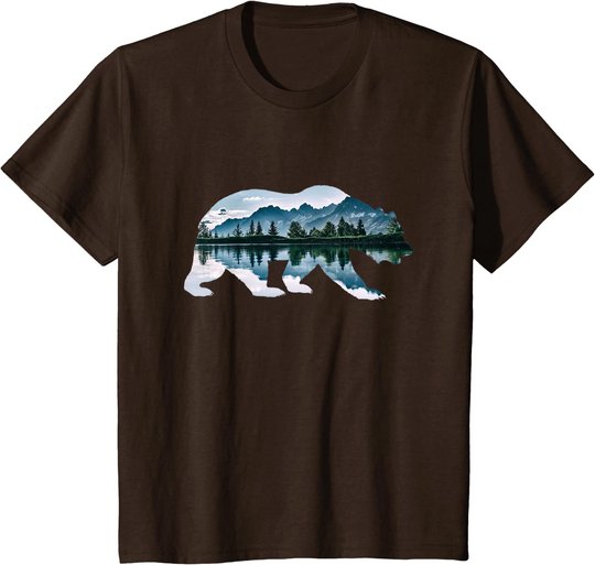 Bär Grizzly Braunbär Tiermotiv Wildnis Wald Winter Geschenk T-Shirt