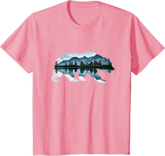 Bär Grizzly Braunbär Tiermotiv Wildnis Wald Winter Geschenk T-Shirt