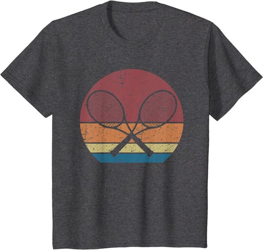 Tennisspieler Tennisschläger Retro Grafik T-Shirt