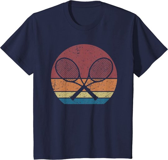 Tennisspieler Tennisschläger Retro Grafik T-Shirt
