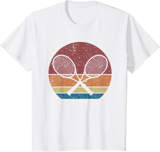 Tennisspieler Tennisschläger Retro Grafik T-Shirt