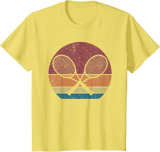 Tennisspieler Tennisschläger Retro Grafik T-Shirt