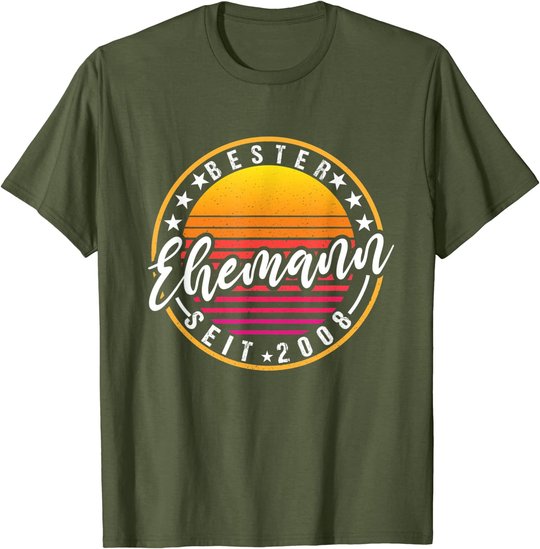 Herren Bester Ehemann seit 2008 - 12 Hochzeitstag Perlenhochzeit T-Shirt