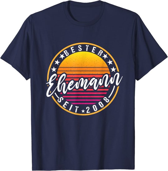 Herren Bester Ehemann seit 2008 - 12 Hochzeitstag Perlenhochzeit T-Shirt
