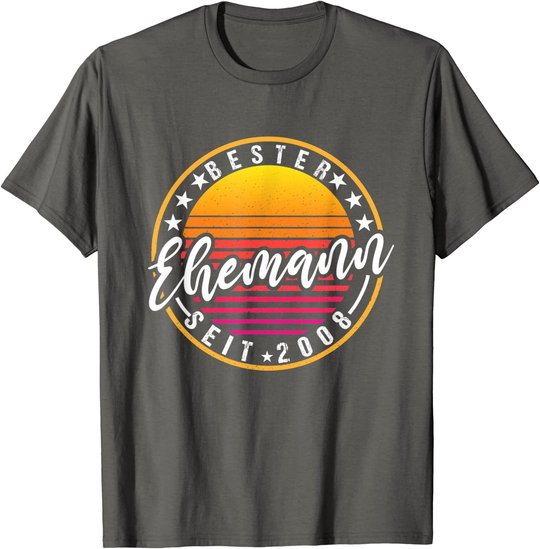 Herren Bester Ehemann seit 2008 - 12 Hochzeitstag Perlenhochzeit T-Shirt