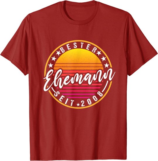 Herren Bester Ehemann seit 2008 - 12 Hochzeitstag Perlenhochzeit T-Shirt