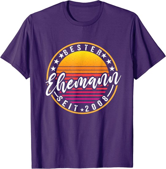Herren Bester Ehemann seit 2008 - 12 Hochzeitstag Perlenhochzeit T-Shirt