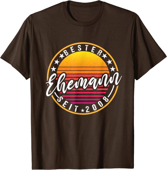 Herren Bester Ehemann seit 2008 - 12 Hochzeitstag Perlenhochzeit T-Shirt