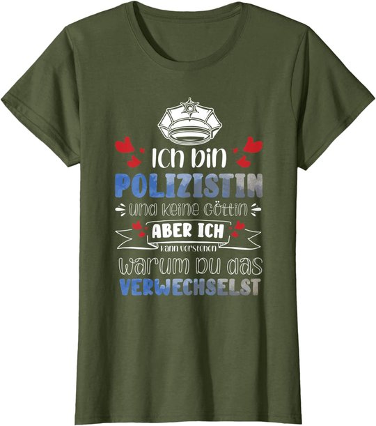 Polizistin Polizei Beruf Kollege Studium Polizeischule T-Shirt