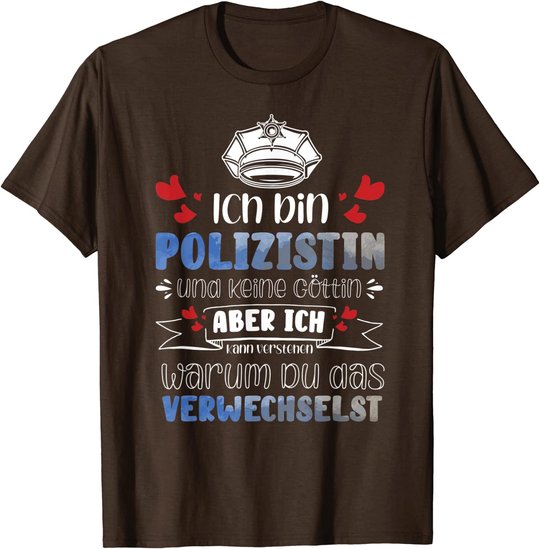 Polizistin Polizei Beruf Kollege Studium Polizeischule T-Shirt