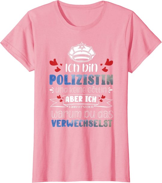 Polizistin Polizei Beruf Kollege Studium Polizeischule T-Shirt