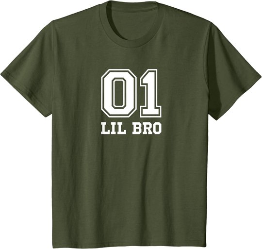 01 Lil Bro Number 1 One Funny Gift T-Shirt