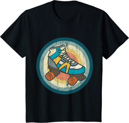 Rollschuhe Tshirt RETRO ROLLER SKATES Geschenk Roller Disco T-Shirt