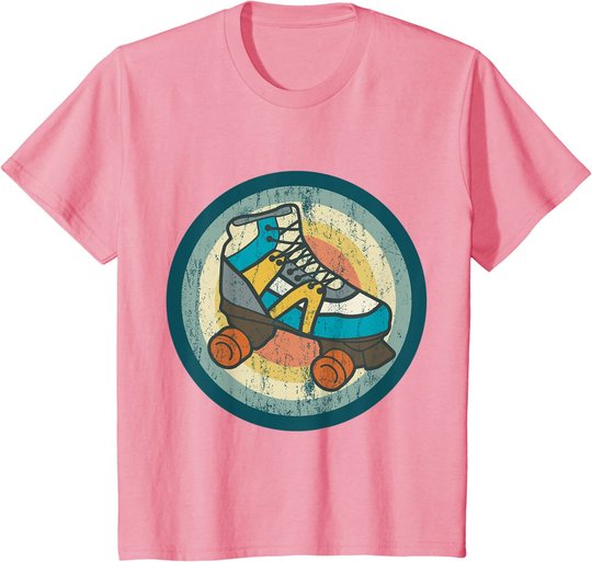 Rollschuhe Tshirt RETRO ROLLER SKATES Geschenk Roller Disco T-Shirt