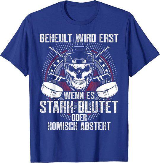Lustiger Eishockey Totenkopf Skull Spruch Sport Geschenk T-Shirt