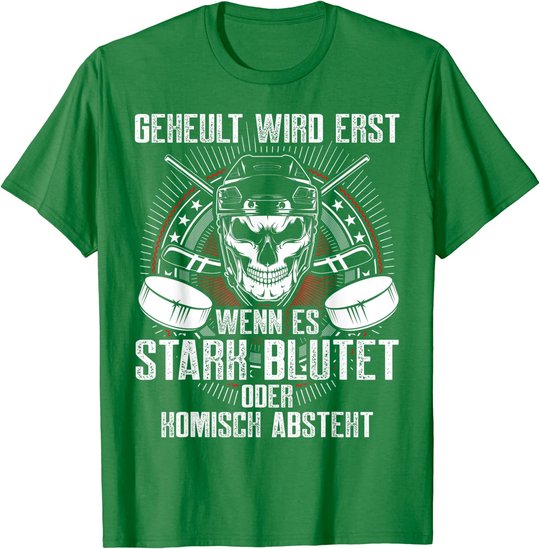 Lustiger Eishockey Totenkopf Skull Spruch Sport Geschenk T-Shirt