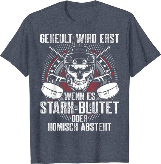 Lustiger Eishockey Totenkopf Skull Spruch Sport Geschenk T-Shirt