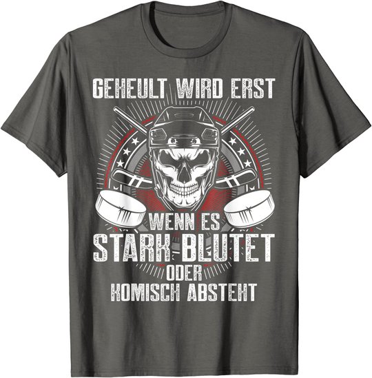 Lustiger Eishockey Totenkopf Skull Spruch Sport Geschenk T-Shirt