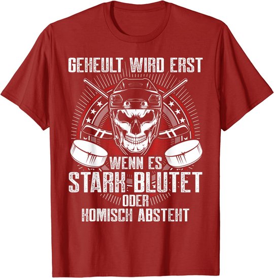 Lustiger Eishockey Totenkopf Skull Spruch Sport Geschenk T-Shirt