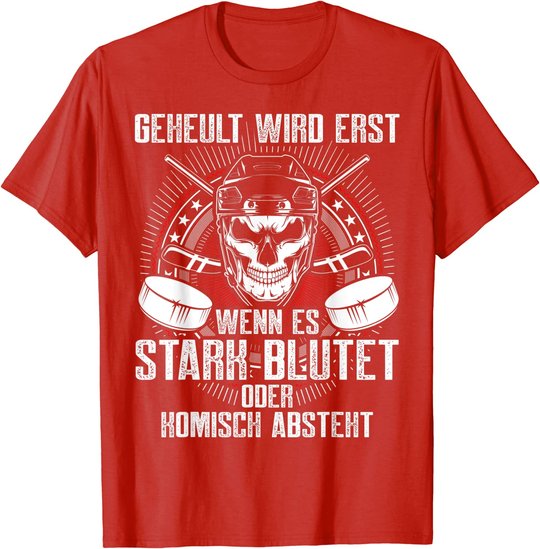 Lustiger Eishockey Totenkopf Skull Spruch Sport Geschenk T-Shirt