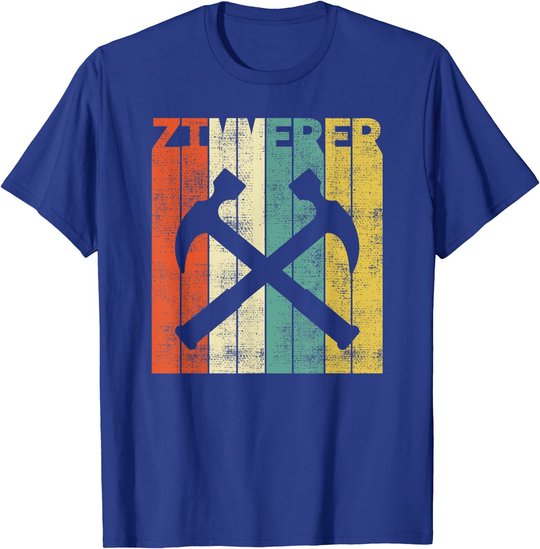 Herren Retro Zimmerer Dach Handwerker Zimmermann Geschenke T-Shirt