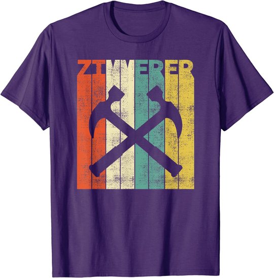 Herren Retro Zimmerer Dach Handwerker Zimmermann Geschenke T-Shirt
