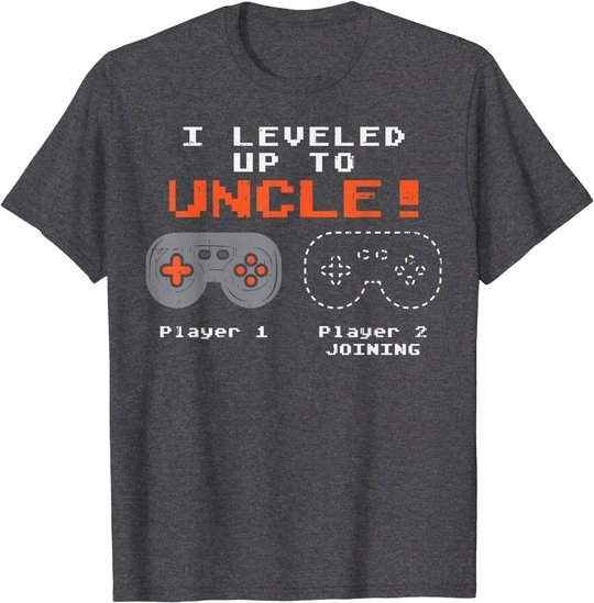 Herren Leveled Up To Uncle Gaming Gamer Pregnancy Announcement Gift T-Shirt