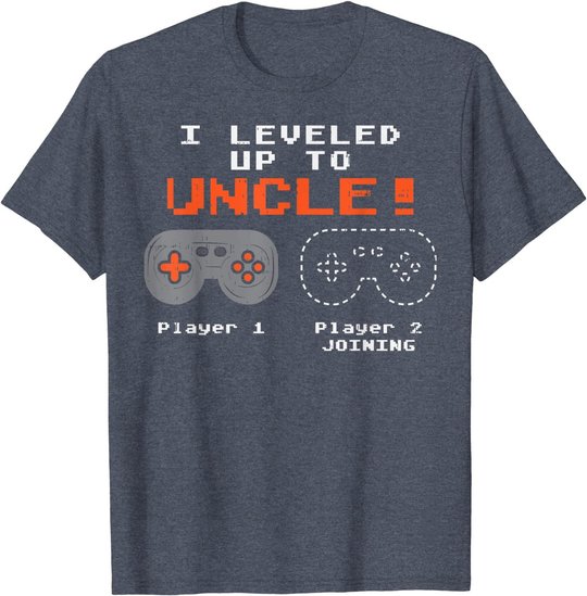 Herren Leveled Up To Uncle Gaming Gamer Pregnancy Announcement Gift T-Shirt
