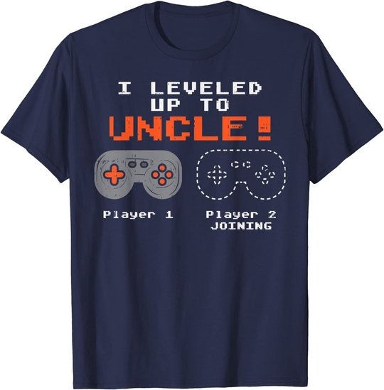 Herren Leveled Up To Uncle Gaming Gamer Pregnancy Announcement Gift T-Shirt