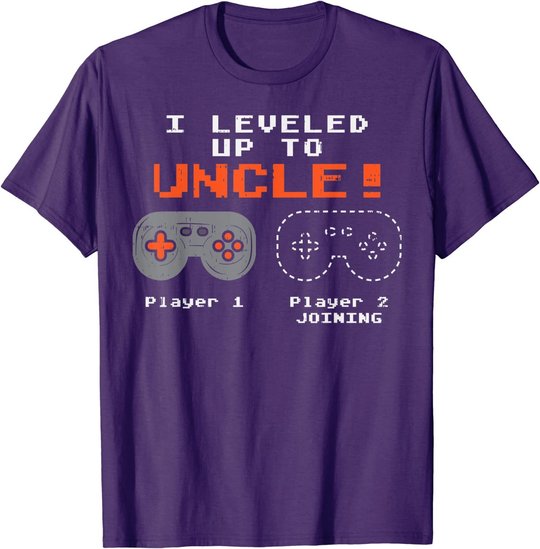 Herren Leveled Up To Uncle Gaming Gamer Pregnancy Announcement Gift T-Shirt