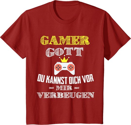 Gamer Gott | Nerd Geek Gaming Herren Kinder Gamer Geschenk T-Shirt