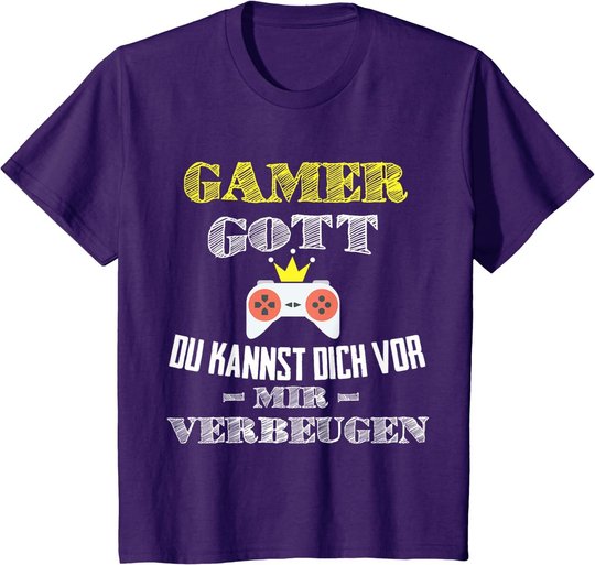 Gamer Gott | Nerd Geek Gaming Herren Kinder Gamer Geschenk T-Shirt