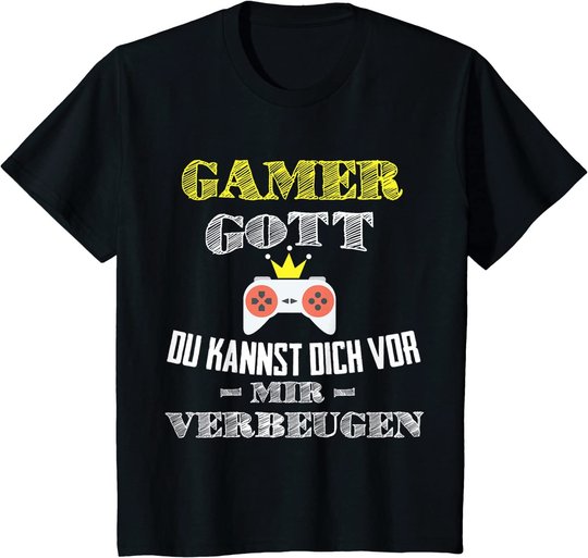 Gamer Gott | Nerd Geek Gaming Herren Kinder Gamer Geschenk T-Shirt