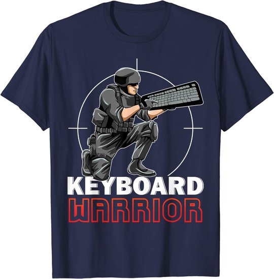 Keyboard Warrior Lustiges Gaming Gamer Tastatur Hater Nerd T-Shirt