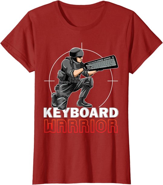 Keyboard Warrior Lustiges Gaming Gamer Tastatur Hater Nerd T-Shirt
