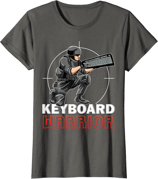 Keyboard Warrior Lustiges Gaming Gamer Tastatur Hater Nerd T-Shirt