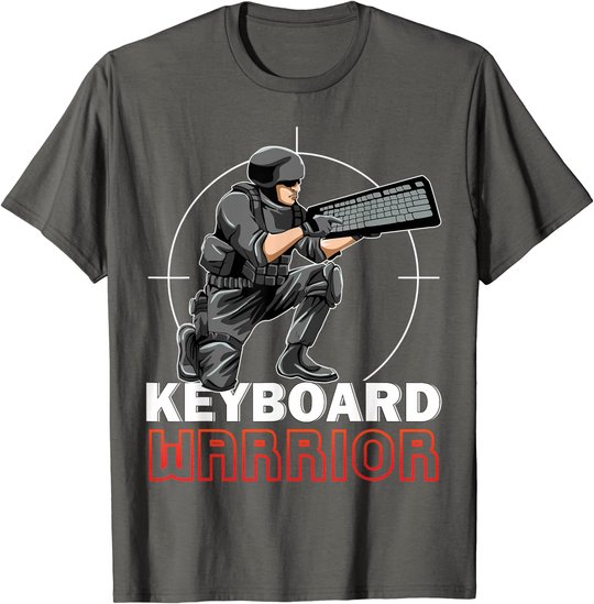 Keyboard Warrior Lustiges Gaming Gamer Tastatur Hater Nerd T-Shirt