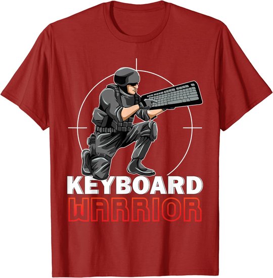 Keyboard Warrior Lustiges Gaming Gamer Tastatur Hater Nerd T-Shirt