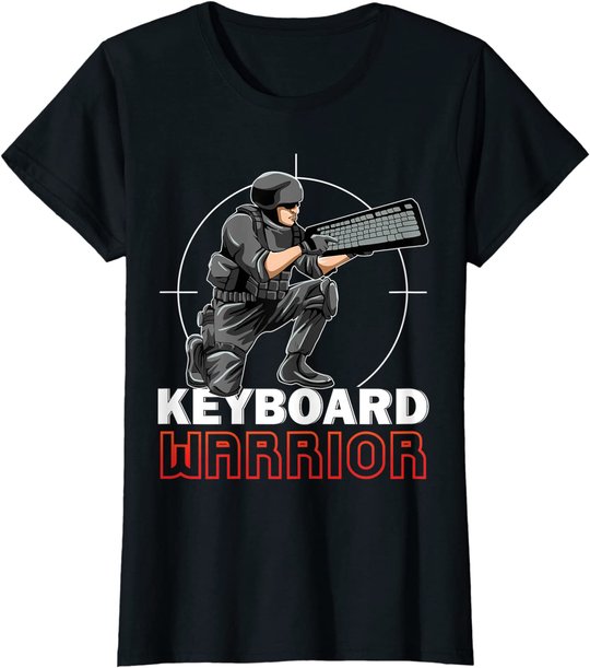 Keyboard Warrior Lustiges Gaming Gamer Tastatur Hater Nerd T-Shirt
