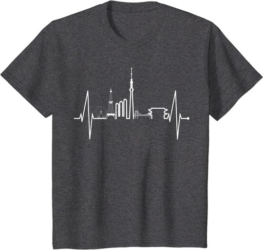 Tokio Skyline Herzschlag Japan Fan Souvenir I Love Tokyo T-Shirt