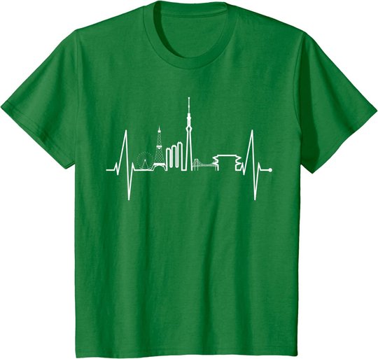 Tokio Skyline Herzschlag Japan Fan Souvenir I Love Tokyo T-Shirt