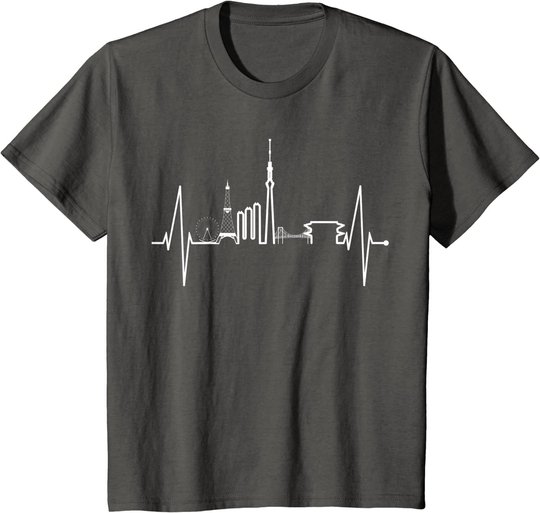 Tokio Skyline Herzschlag Japan Fan Souvenir I Love Tokyo T-Shirt