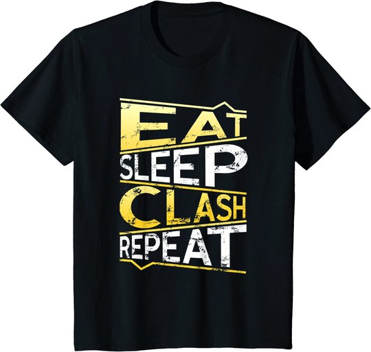Eat Sleep Clash Repeat Mobile Gaming Vintage T-Shirt