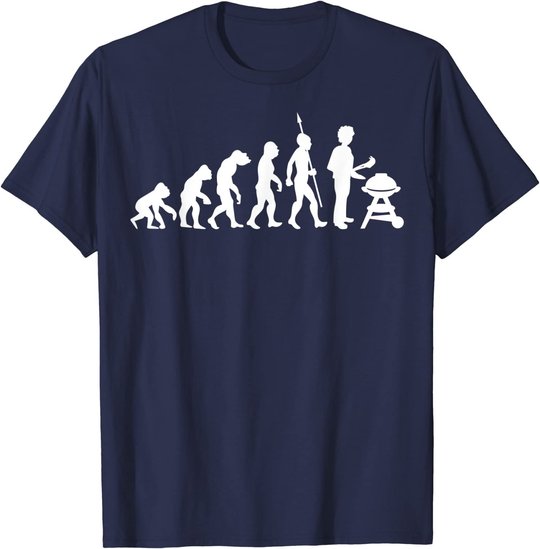 Lustig Evolution Grillen Grill Party Barbecue BBQ T-Shirt