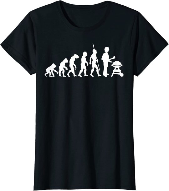 Lustig Evolution Grillen Grill Party Barbecue BBQ T-Shirt