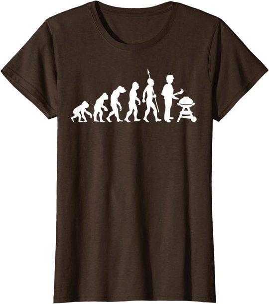 Lustig Evolution Grillen Grill Party Barbecue BBQ T-Shirt
