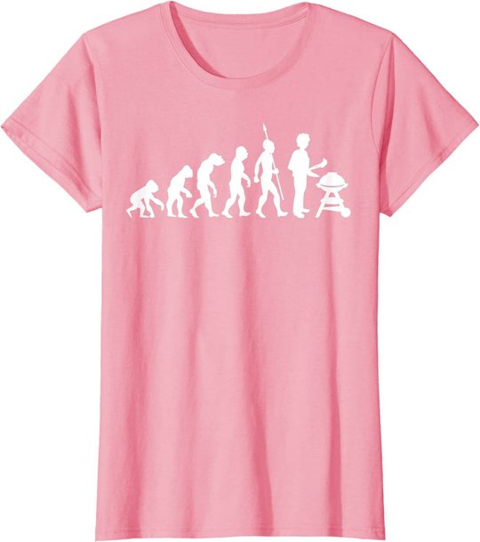 Lustig Evolution Grillen Grill Party Barbecue BBQ T-Shirt