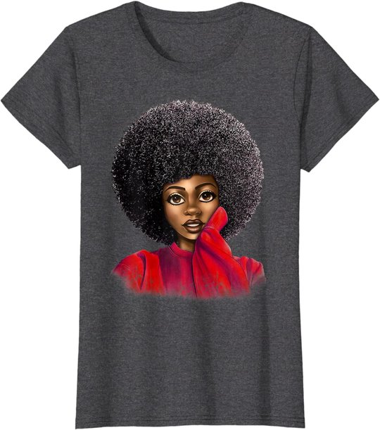 Black History Month Afro Word Art Natural Hair Sexy Melanin T-Shirt