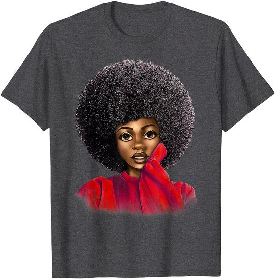 Black History Month Afro Word Art Natural Hair Sexy Melanin T-Shirt