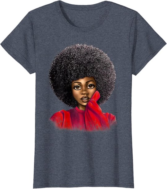 Black History Month Afro Word Art Natural Hair Sexy Melanin T-Shirt